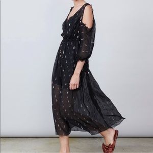 Allen Schwartz Silk Emma Dress Sz M Black